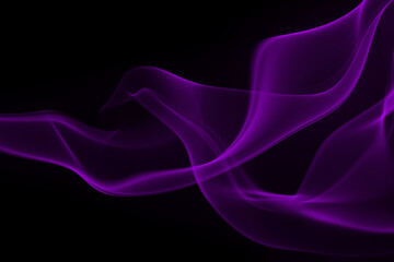 Purple smoke abstract on black background, darkness concept