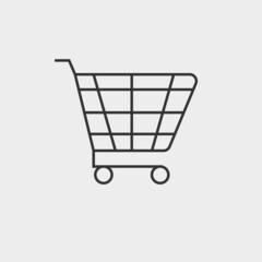 Shopping cart vector icon illustration sign
