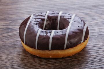 Glazed sweet tasty chocolate donut