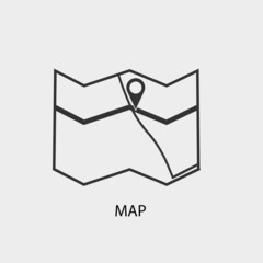 Map vector icon illustration sign
