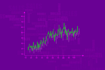 2d rendering Stock market online business concept. business Graph
