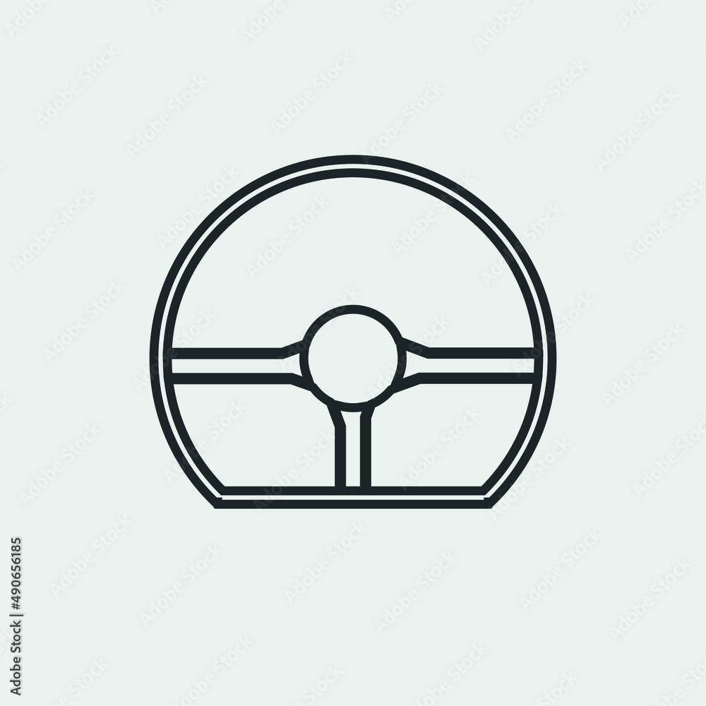 Wall mural Steering wheel vector icon illustration sign