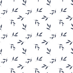 Abstract Simple Seamless Pattern Background with Leaves. Illustration