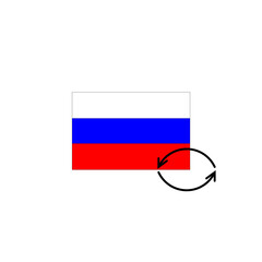 Russian flag and upgrade sign illustration ten