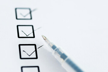 Checklist marked with a pen
