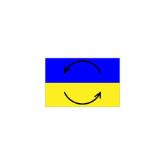 Ukrainian flag and update badge illustration