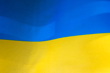 National flag of Ukraine fabric textile background