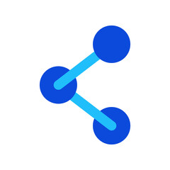 Network sharing icon vector graphic illustration in blue