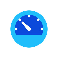 Speedometer icon vector graphic illustration in blue