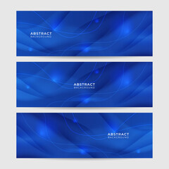 Set of modern abstract dark blue banner background. Vector illustration template with pattern. Design for technology, business, corporate, institution, party, festive, seminar, and talks.