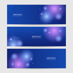 Set of modern abstract dark blue banner background. Vector illustration template with pattern. Design for technology, business, corporate, institution, party, festive, seminar, and talks.