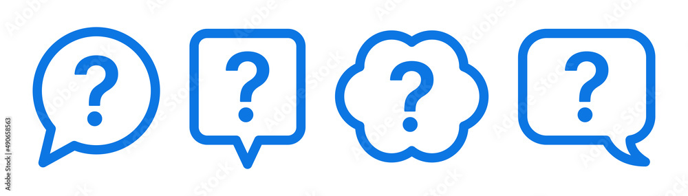 Aufkleber question mark on speech bubble icon set. help, faq icon. vector illustration