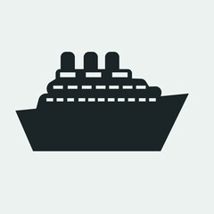 Obraz premium Ship vector icon illustration sign