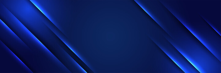 Obraz premium Modern abstract dark blue banner background. Vector illustration template with pattern. Design for technology, business, corporate, institution, party, festive, seminar, and talks.