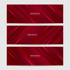 Fototapeta premium Modern abstract dark red orange yellow banner background. Set of light line red colorful Abstract wide banner design background