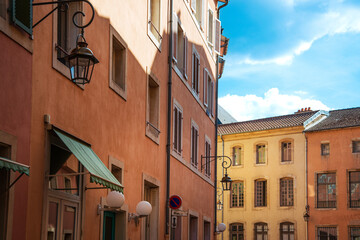 Antique building view in Old Town Nancy, France