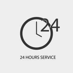 24 hour service vector icon illustration sign