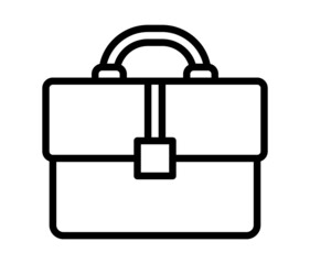 Briefcase flat line icon. Suitcase, Business bag. Outline sign for mobile concept and web design, store