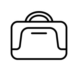 Briefcase flat line icon. Suitcase, Business bag. Outline sign for mobile concept and web design, store