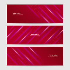 Modern abstract dark red orange yellow banner background. Set of light line red colorful Abstract wide banner design background