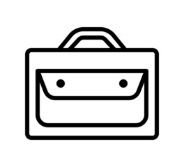 Briefcase flat line icon. Suitcase, Business bag. Outline sign for mobile concept and web design, store