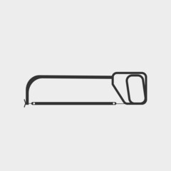 Hacksaw vector icon illustration sign