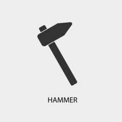 Hammer vector icon illustration sign