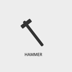 Hammer vector icon illustration sign