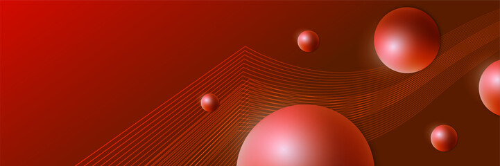 Modern abstract dark red orange yellow banner background. light circle red colorful Abstract wide banner design background