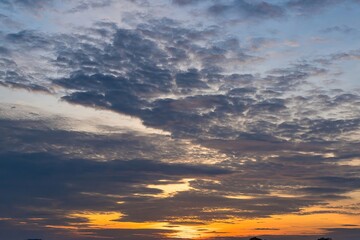 During Sunset with clouds, light and other atmospheric effect ,landscape