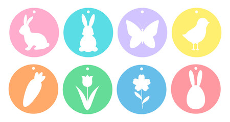 Set Easter gift tags templates