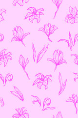 Seamless Pattern Floral Background with color Changeable