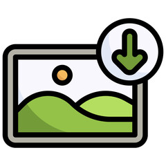 DOWNLOAD filled outline icon,linear,outline,graphic,illustration