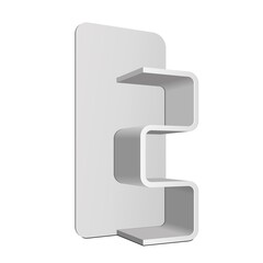 Fototapeta premium Mockup Zigzag, Crankle Retail Shelves Floor Display Rack For Supermarket Blank Empty. Cell. Cardboard. Mock Up. 3D On White Background Isolated.