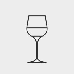 Glass of wine vector icon illustration sign