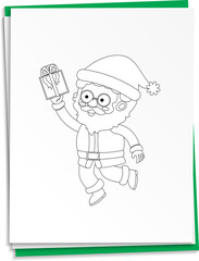 Hand drawn Santa on paper