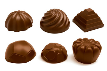 Milk chocolate molds. 3D Rendering