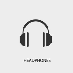 Headphones vector icon illustration sign