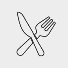 Knife and folk set vector icon illustration sign