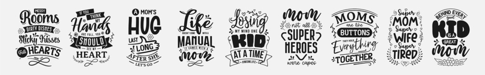 Mothers Day Lettering Bundle, Mom quote typography for print, t-shirt, card and much more