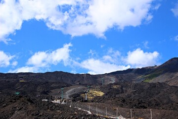 Italy, Sicily: Glimpses of the Etna volcano.