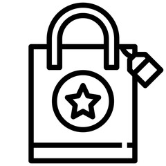 SHOPPONG BAG line icon,linear,,graphic,illustration