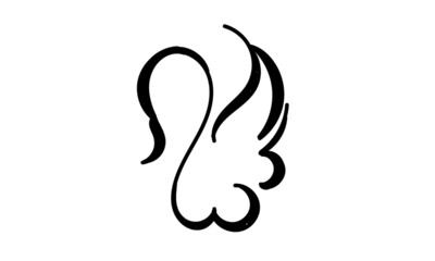 Bird drawing. element isolated on white background for decorative element. Vector illustration.