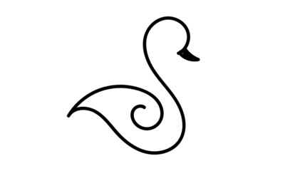 Fototapeta premium Bird drawing. element isolated on white background for decorative element. Vector illustration.