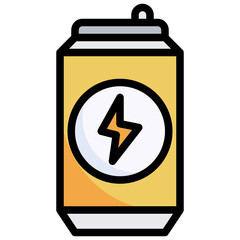 ENERGY DRINK filled outline icon,linear,outline,graphic,illustration