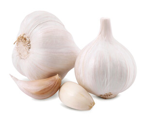garlic isolated on white background with cutting path.