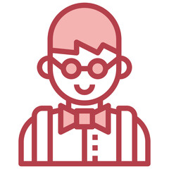BOY red line icon,linear,outline,graphic,illustration