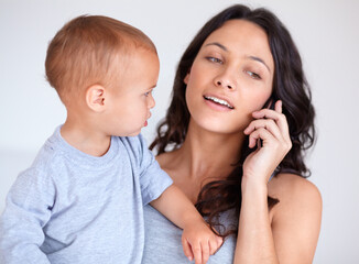 Just me and my baby. Cropped shot of a beautiful young woman and her baby at home.