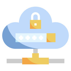 CLOUD COMPUTING flat icon,linear,outline,graphic,illustration