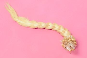 Braided micro loop ring beads straight blonde human hair extensions 